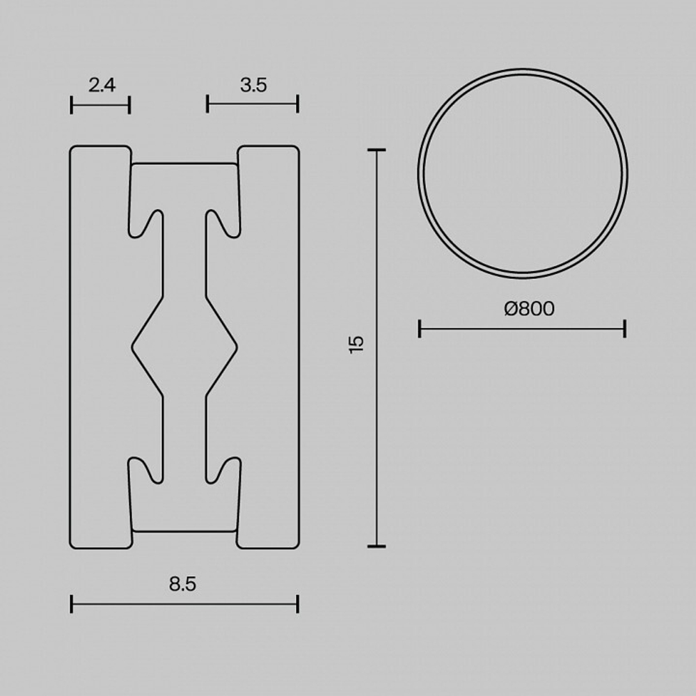 Трек накладной Maytoni Busbar trunkings Flarity TRX154-R-D800-BS