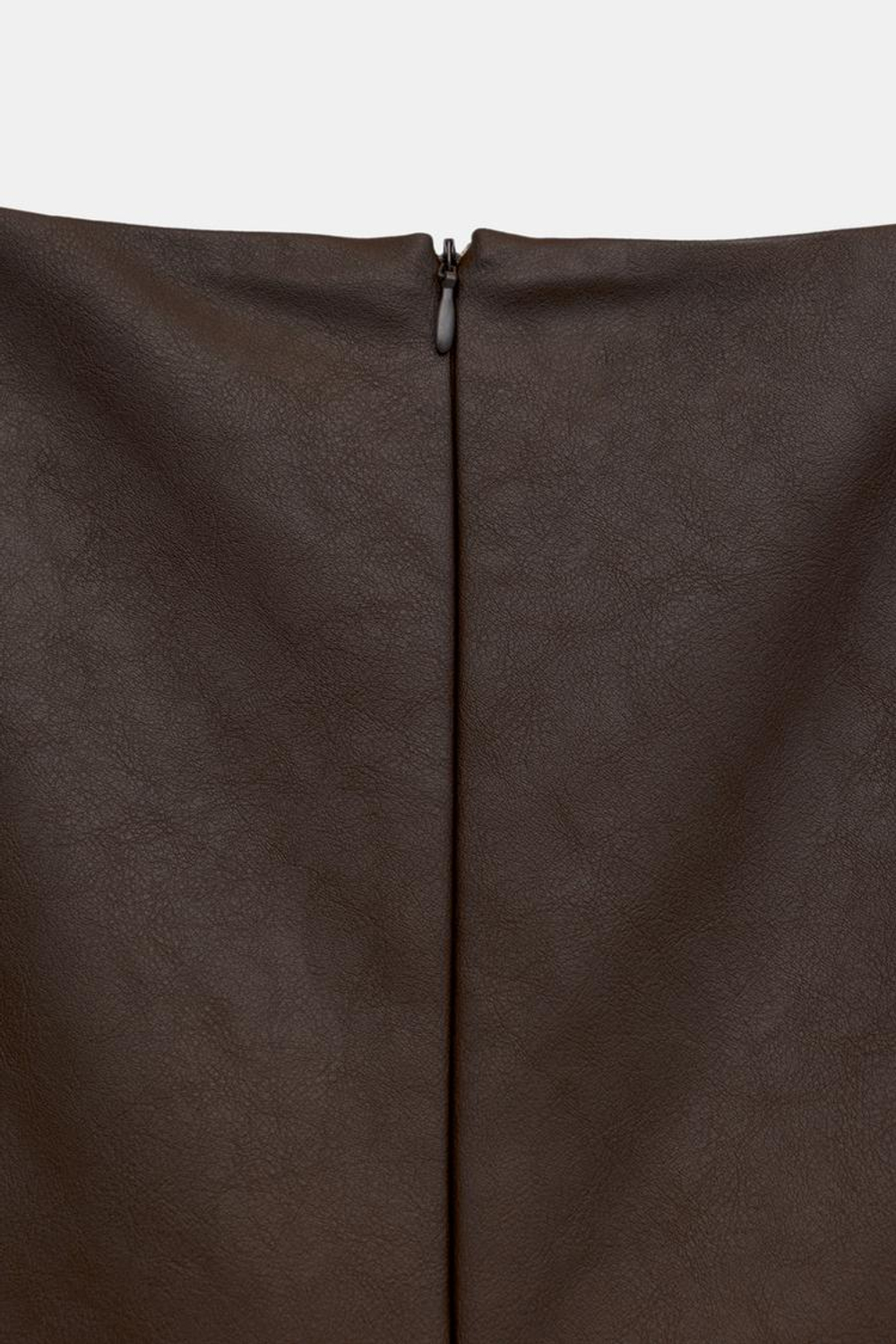 ZARA МИНИ-ПЛАТЬЕ ИЗ ИСКУССТВЕННОЙ КОЖИ, КОРИЧНЕВЫЙ
