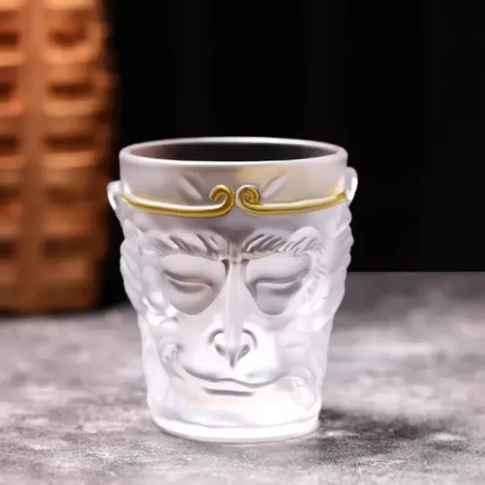 Чашка 240 мл чайно-кофейная без ручки матовая декор Monkey King Barista d 7,3 см h9 см Barbossa [1]