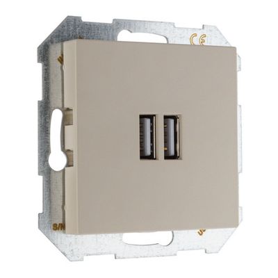 USB A+A розетка, 3400 мА LAVERO BAROCCO 1013300302 кремовая матовая