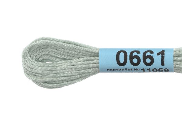 Мулине Gamma 100% хлопок, цв.0661 бл.серый, 24 мотка по 8 метров
