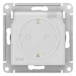 Розетка "AtlasDesign" IP44 С/У с ЗК с крышкой (250В, 16А, защит.шторки)