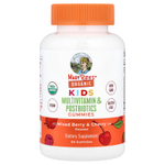 MaryRuth's, Organic, для детей, мультивитамины и жевательные таблетки от постбиотиков, смесь ягод и вишни, 60 жевательных таблеток