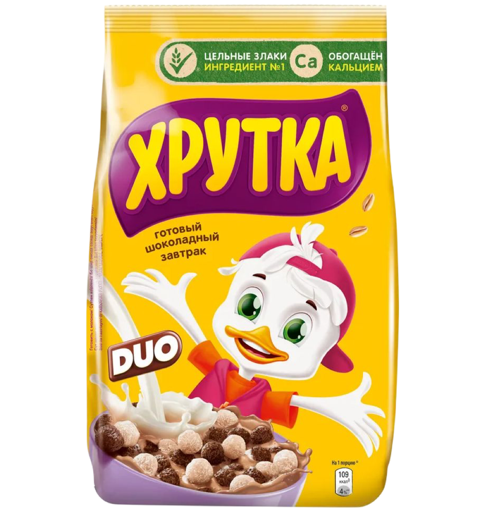 Сухой завтрак Хрутка Duo шоколадный 350гр