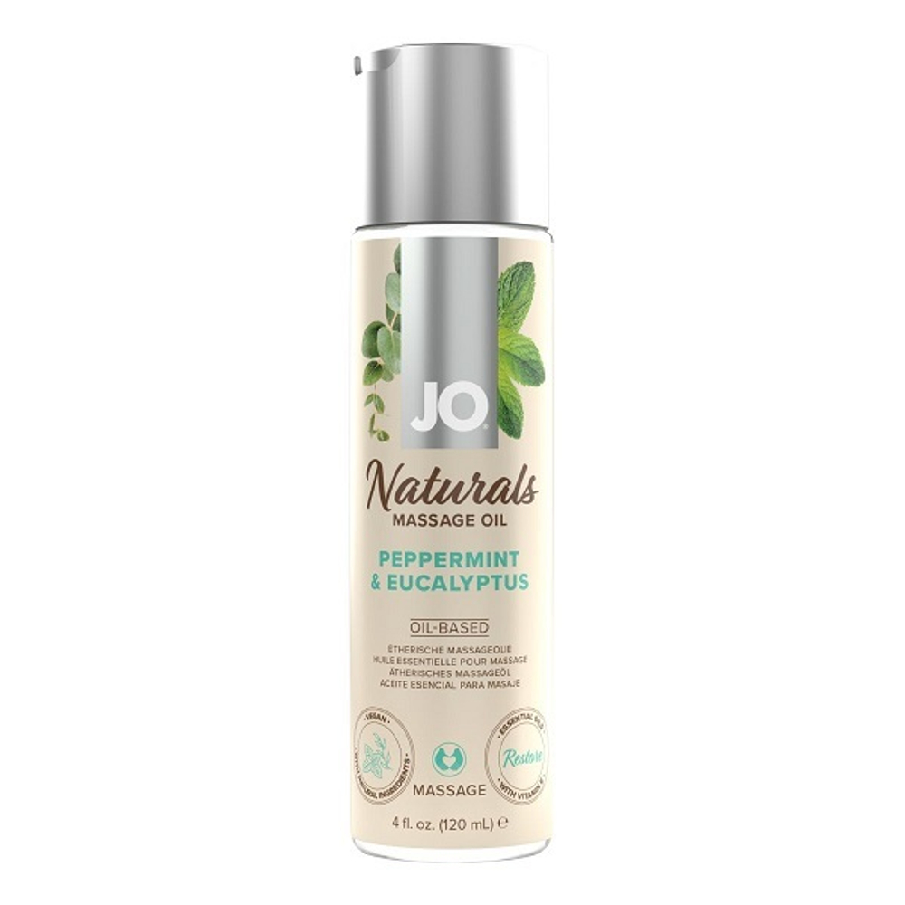 Массажное масло с ароматом перечной мяты и эвкалипта System JO Naturals Peppermint & Eucalyptus 120мл