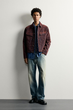 УКОРОЧЕННАЯ ДЖИНСОВАЯ КУРТКА С ФЛОКОМ — ZARA · 3715/808