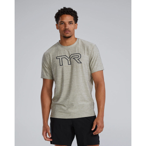 Футболка мужская TYR MEN'S AIRTEC TEE BIG LOGO SOLID/HEATHER