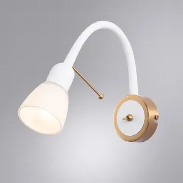 Бра 1*E14 A7009AP-1WH белый/золото Lettura Arte lamp