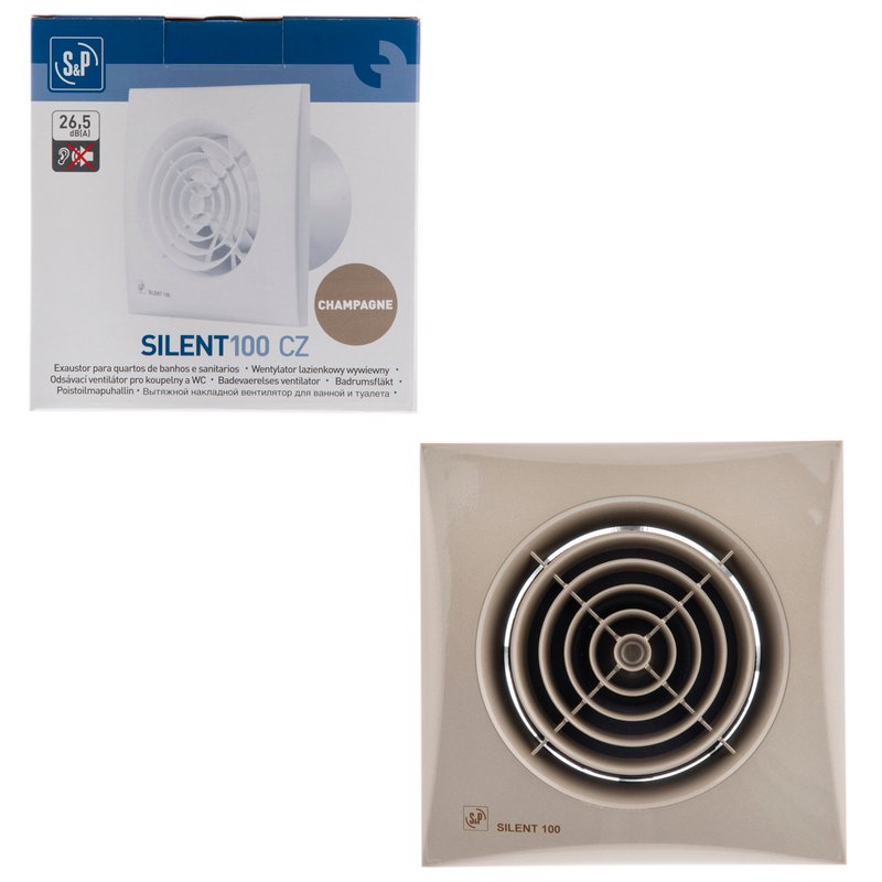 Накладной вентилятор Soler Palau SILENT-100 CZ CHAMPAGNE