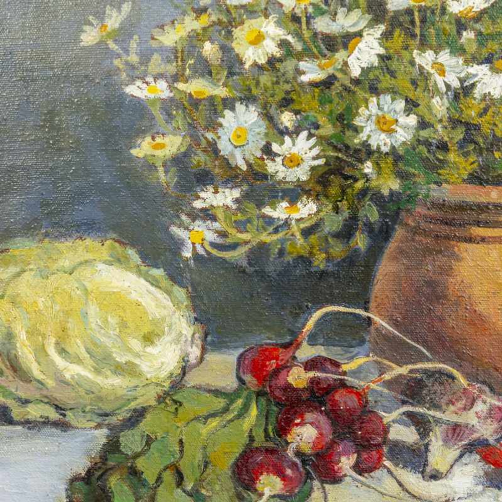 Картина «Ромашки и овощи»
