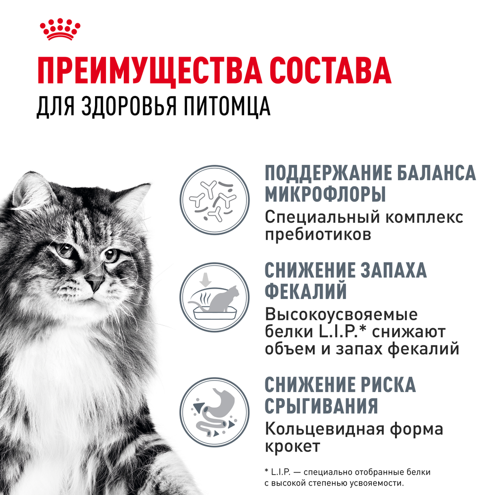 Royal Canin Digestive Care Дайджестив Кэа Корм сухой профилактика нарушений пищеварительной системы для взрослых кошек 10кг