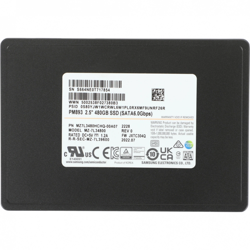 Накопитель SSD Samsung PM893 480GB (MZ7L3480HCHQ-00A07)