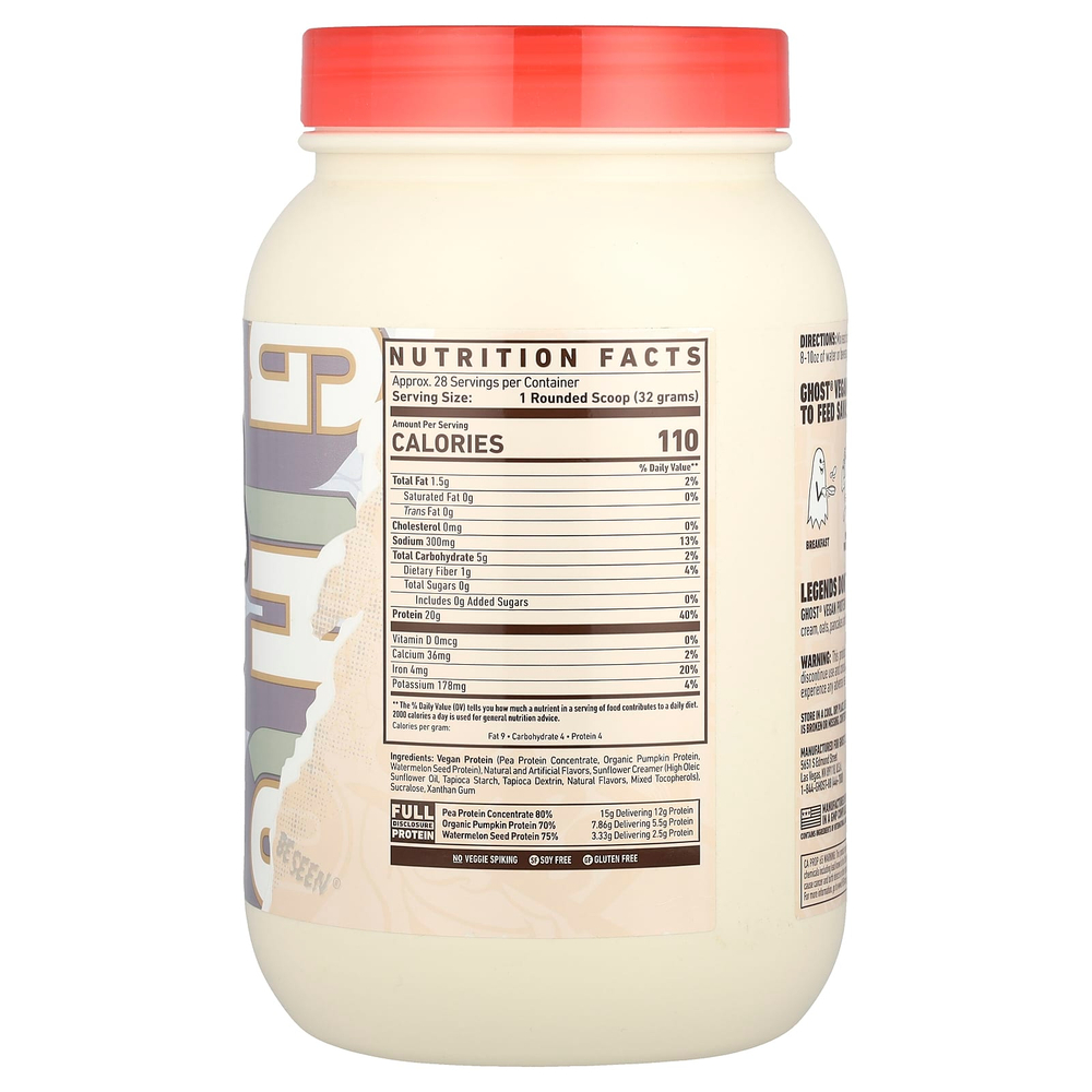 Ghost, Vegan Protein, тесто для банановых блинов, 896 г (2 фунта)
