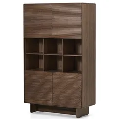 Высокий 4-дверный буфет Norlen 160х100х40 см, темный орех