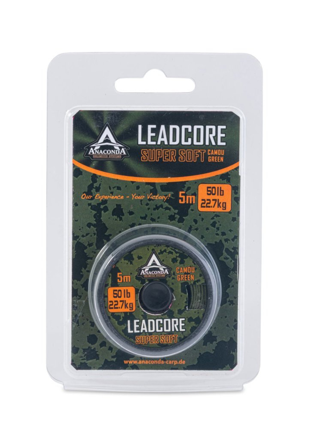 Ледкор Anaconda SUPER SOFT Camou Green 50lb 5м