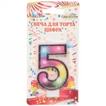 Свеча для торта Цифра Салют «5» 6 см