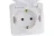 Розетка Legrand Quteo с заземлением + шторка накладная IP44 белая 25994