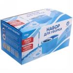 Набор для уборки «Селфи» Вихрь (ведро с отжимом, швабра, две насадки) в цветной коробке 022