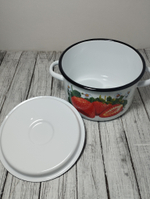 Кастрюля 2,9л с рисунком Клубника садовая бел. 1с16с