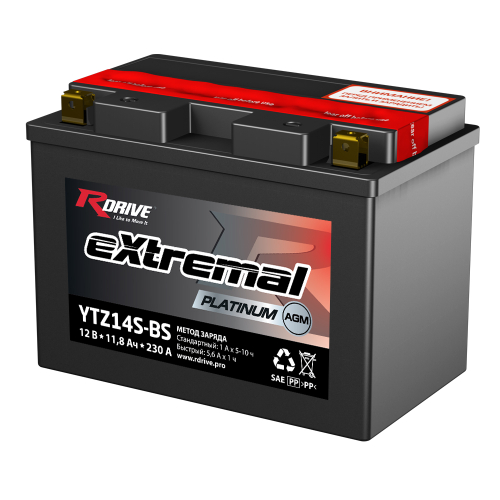 Купить Аккумулятор мото RDRIVE eXtremal Platinum 11,8 А/ч L+