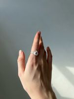 Кольцо Кристал Дроп с горным хрусталем, бронза с покрытием серебром / Crystal Drop
