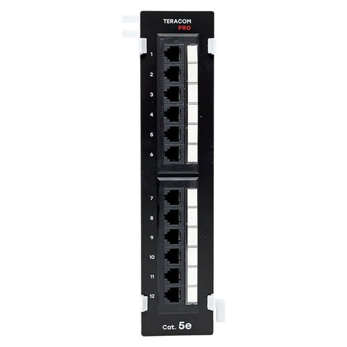 Патч-панель настенная TERACOM PRO Cat.5E неэкранированная UTP 12 портов RJ-45 Dual IDC