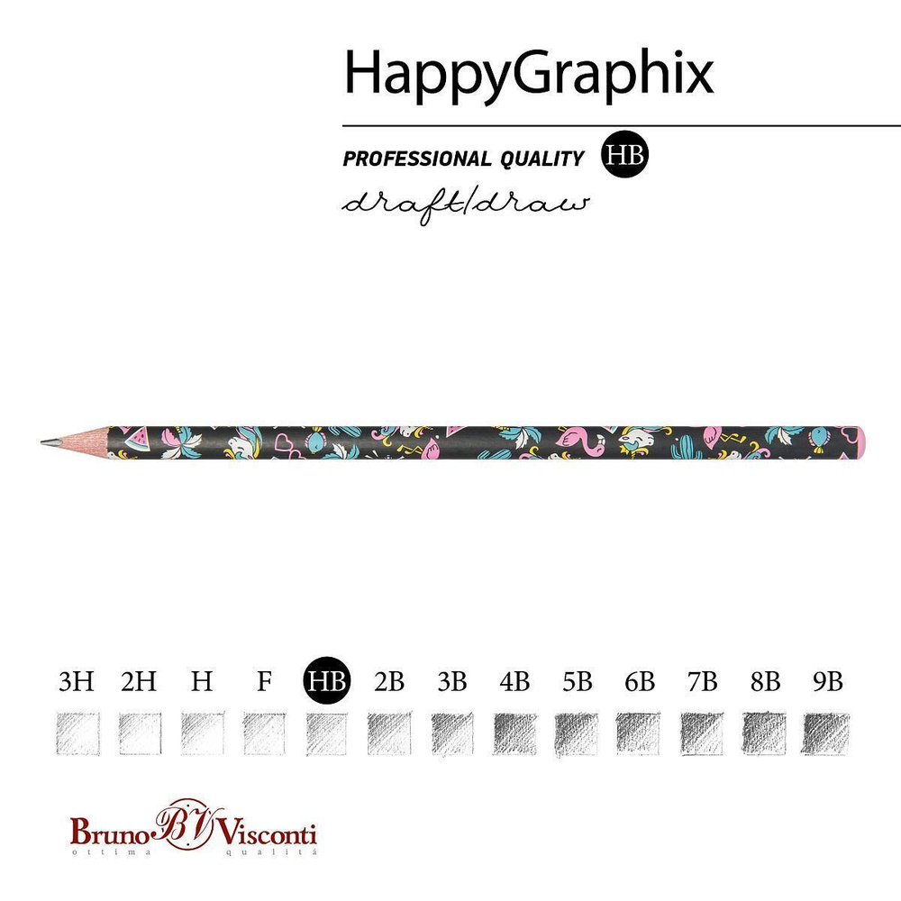 Карандаш ч/г НВ "HappyGraphix. Сказочные животные. Единорожки" (Bruno Visconti)