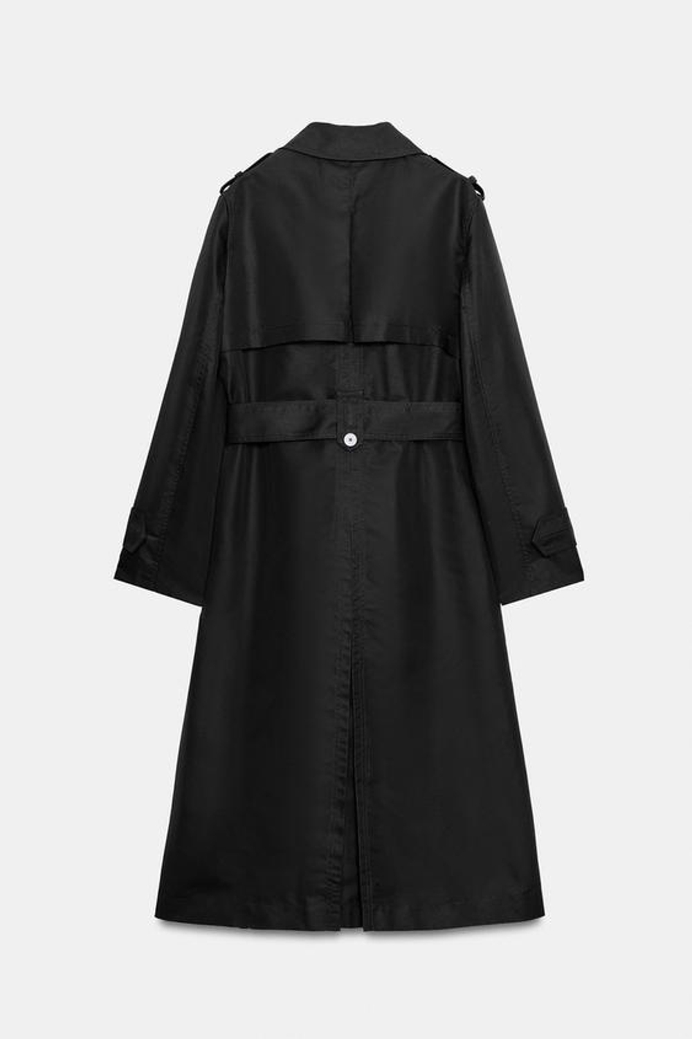ZARA ТРЕНЧ WATER-REPELLENT С ПОЯСОМ — ZW COLLECTION, ЧЕРНЫЙ