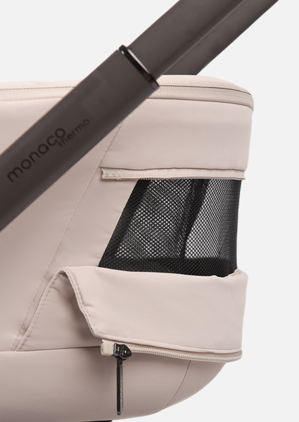 Peppy Коляска детская Monaco thermo 2 в 1 Beige (бежевый), рама серо-коричневая