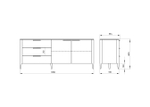 Тумба Type oak 3 ящика 2 двери L (белый)