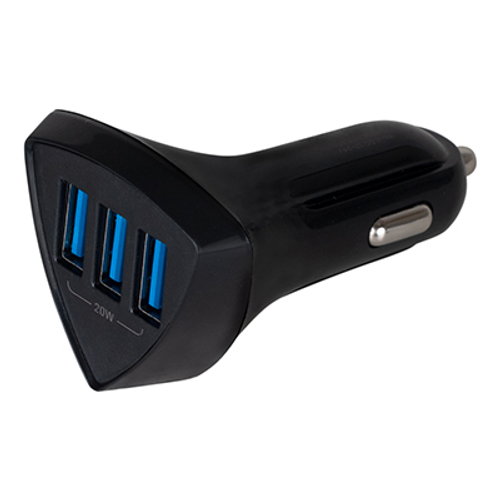 Адаптер 12/24 В 20 Вт 3 USB 3.0 A QC треугольный черный Skyway