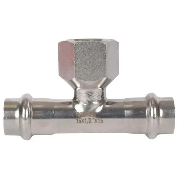 Тройник ROMMER ВПр-ВР 15х1/2" нержавеющая сталь 37967