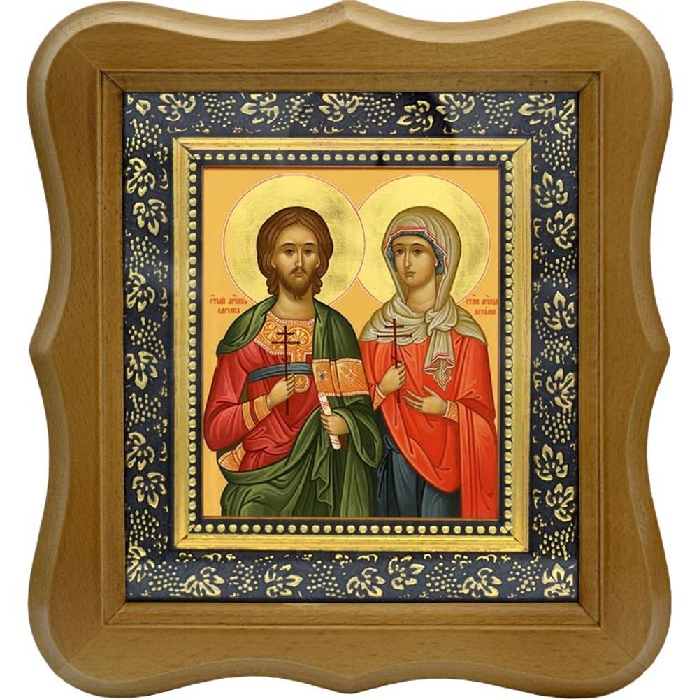 Адриан и Наталия Никомидийские Святые мученики. Икона на холсте.