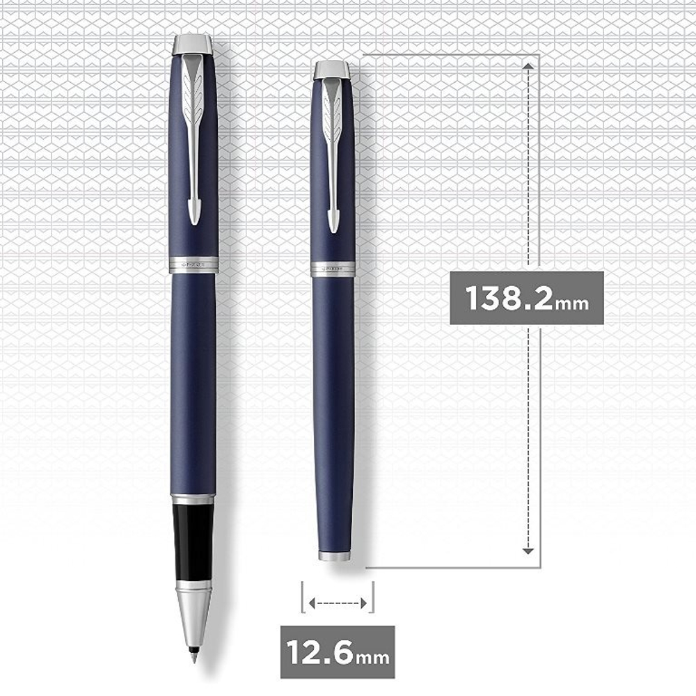 Ручка роллер Parker IM Metal Matte Blue CT, стержень: F, цвет чернил: black, в подарочной упаковке.