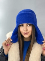 шапка зимняя ушанка из мягкого экомеха меховая