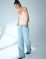 Женский топ на бретелях с баской - BERSHKA