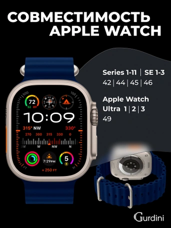 Ремешок Ocean band для Apple Watch 42/44/45/49 mm Blue