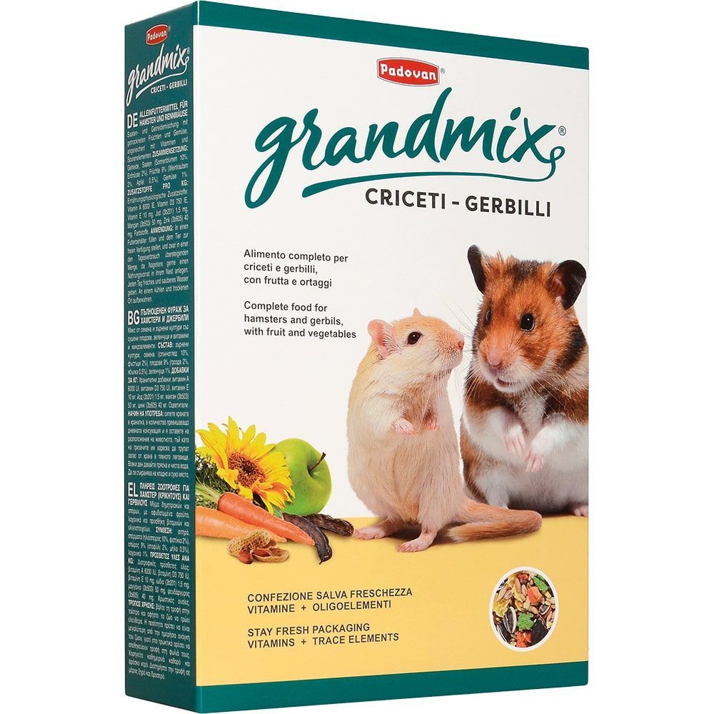 Padovan GRANDMIX Criceti-Gerbilli комплексный корм для хомяков и песчанок 400г