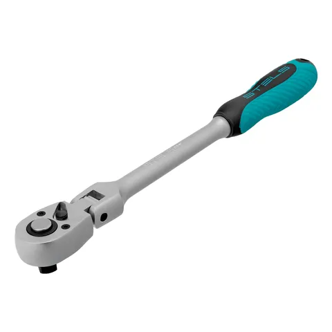 Ключ-трещотка шарнирный 1/2", СrV, 72 зуба, с быстрым сбросом, матовый хром Stels