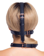 Черный намордник с кляпом-шаром Head Harness With A Gag (Цвет: черный)