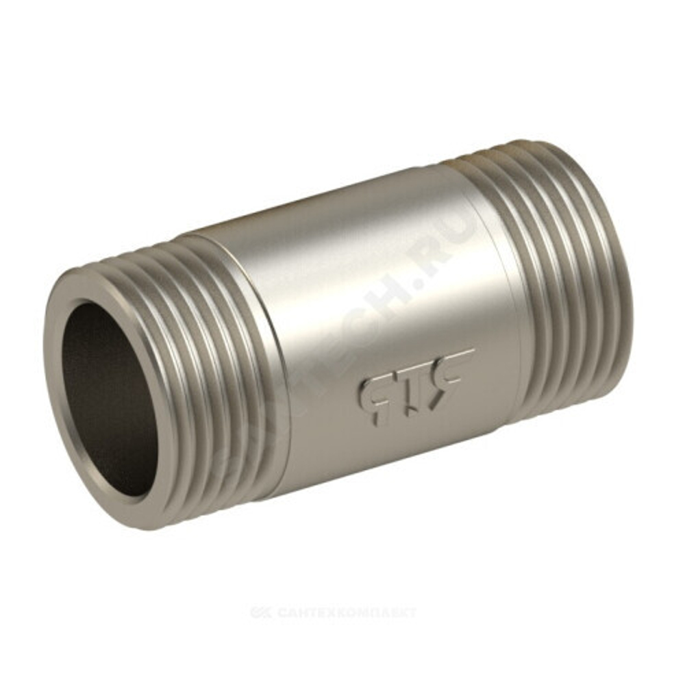 Удлинитель латунь никель Ду 15 (1/2") L=100мм НР RTP (РосТурПласт) 33274