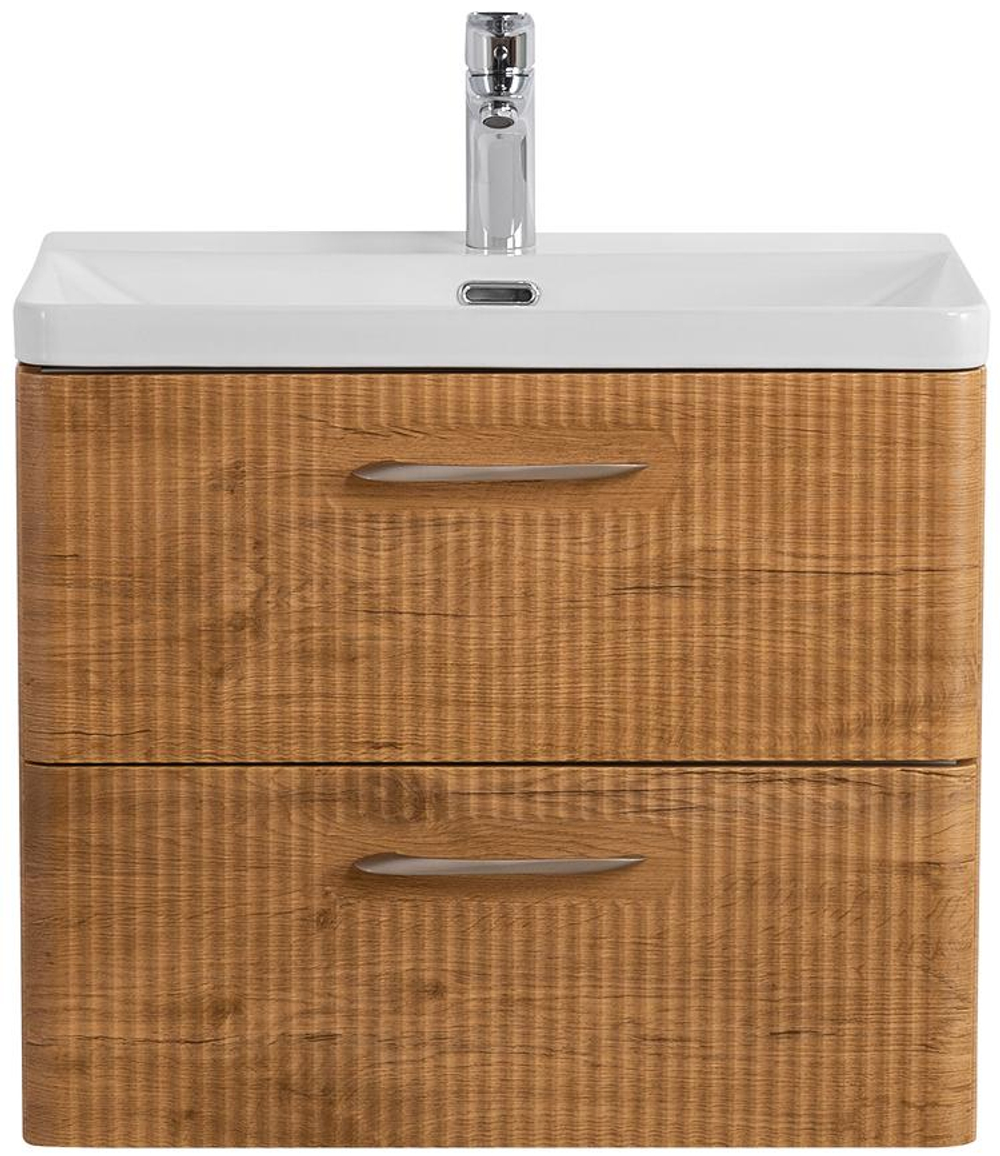 Тумба подвесная с раковиной Belbagno DUE 50 см Rovere Nature DUE-500-2C-SO-RN-P + BB-8076-3-50