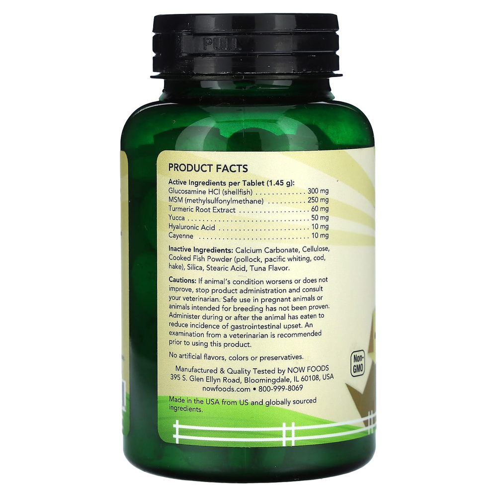 NOW Foods, Pets, поддержка суставов для собак и кошек, 90 жевательных таблеток, 126 г (4,44 унции)