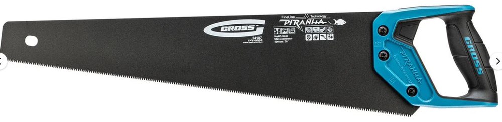 Ножовка по дереву тефлоновое покрытие. 550мм/11-12TP Gross PIRANHA 24108