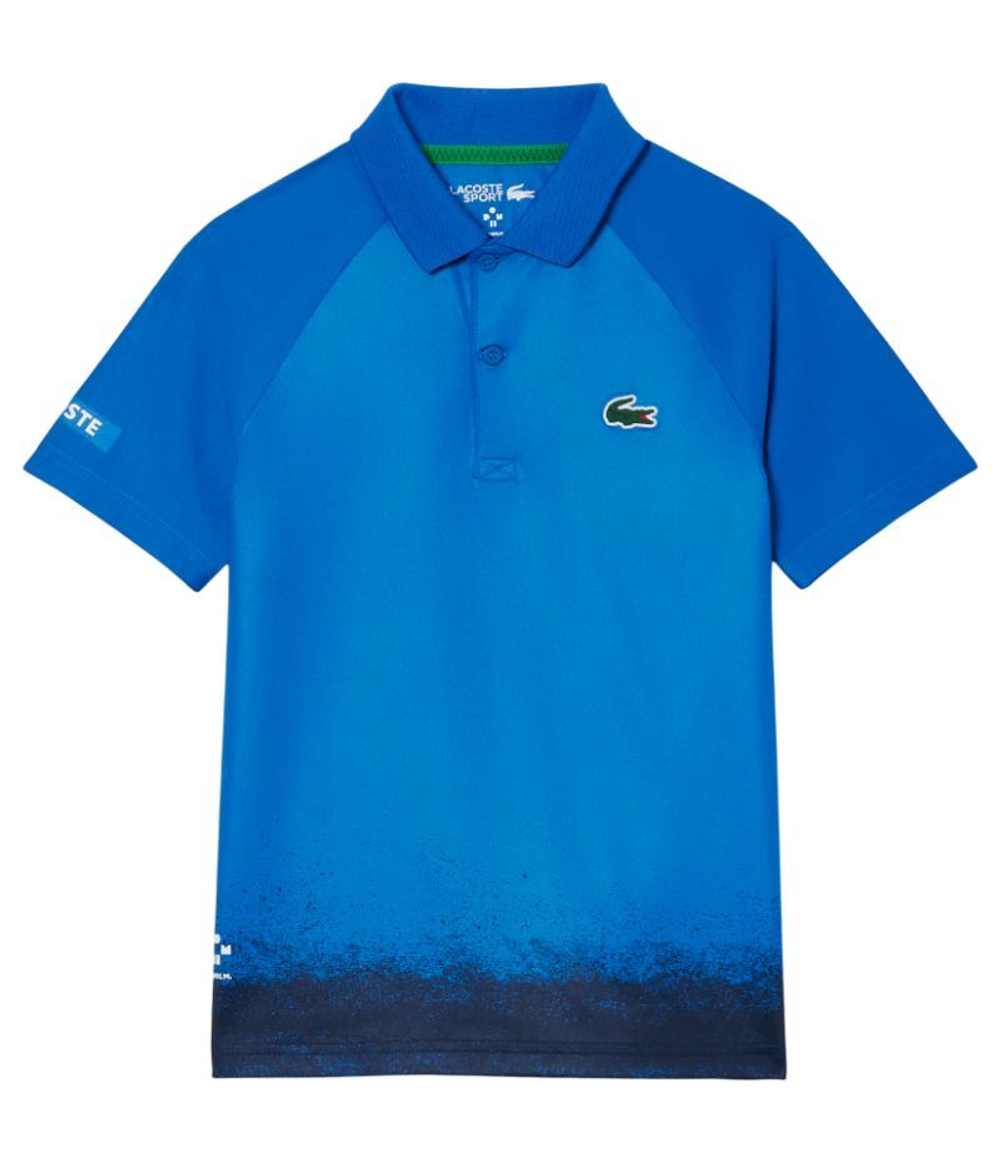 Футболка для мальчика теннисная Lacoste Kid's Lacoste x Daniil Medvedev Stretch Jersey - небесный