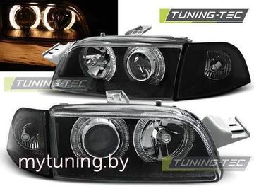 Передние фары Fiat Punto 1 angel eyes black
