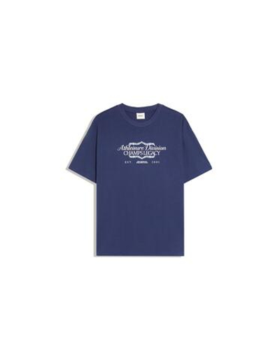 Мужская футболка relaxed fit с коротким рукавом и принтом - BERSHKA