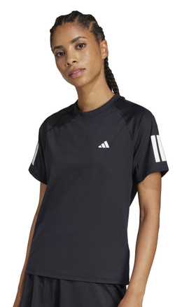 Женская теннисная футболка Adidas Club Tennis Climacool 3 Stripes - черный