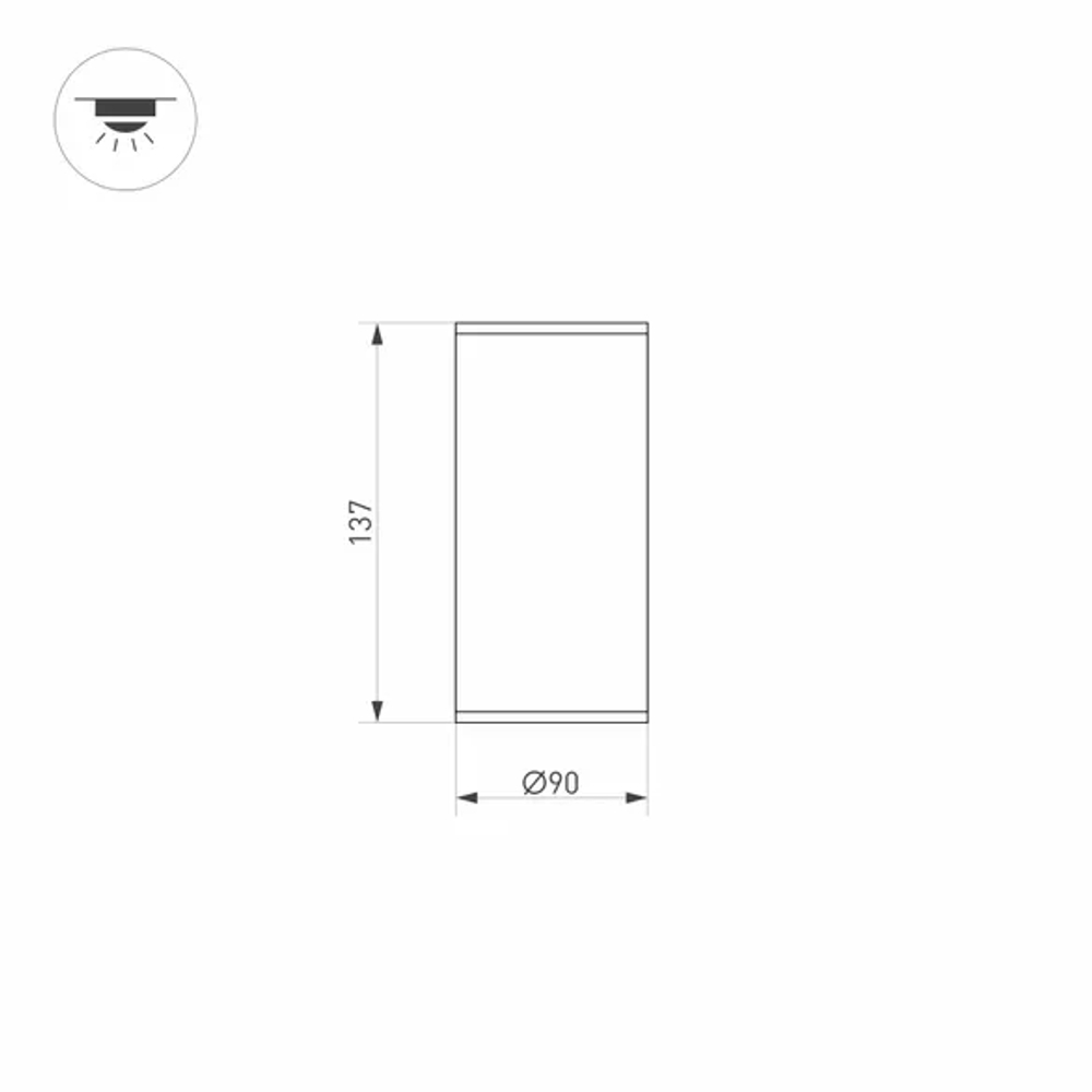 Светильник LGD-FORMA-SURFACE-R90-12W Warm3000 (BK, 44 deg, 230V) (Arlight, IP54 Металл, 3 года) 037262