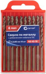 Сверло по металлу Cutop Profi с кобальтом 5%, 4,5 x 80мм (10шт./уп.)---